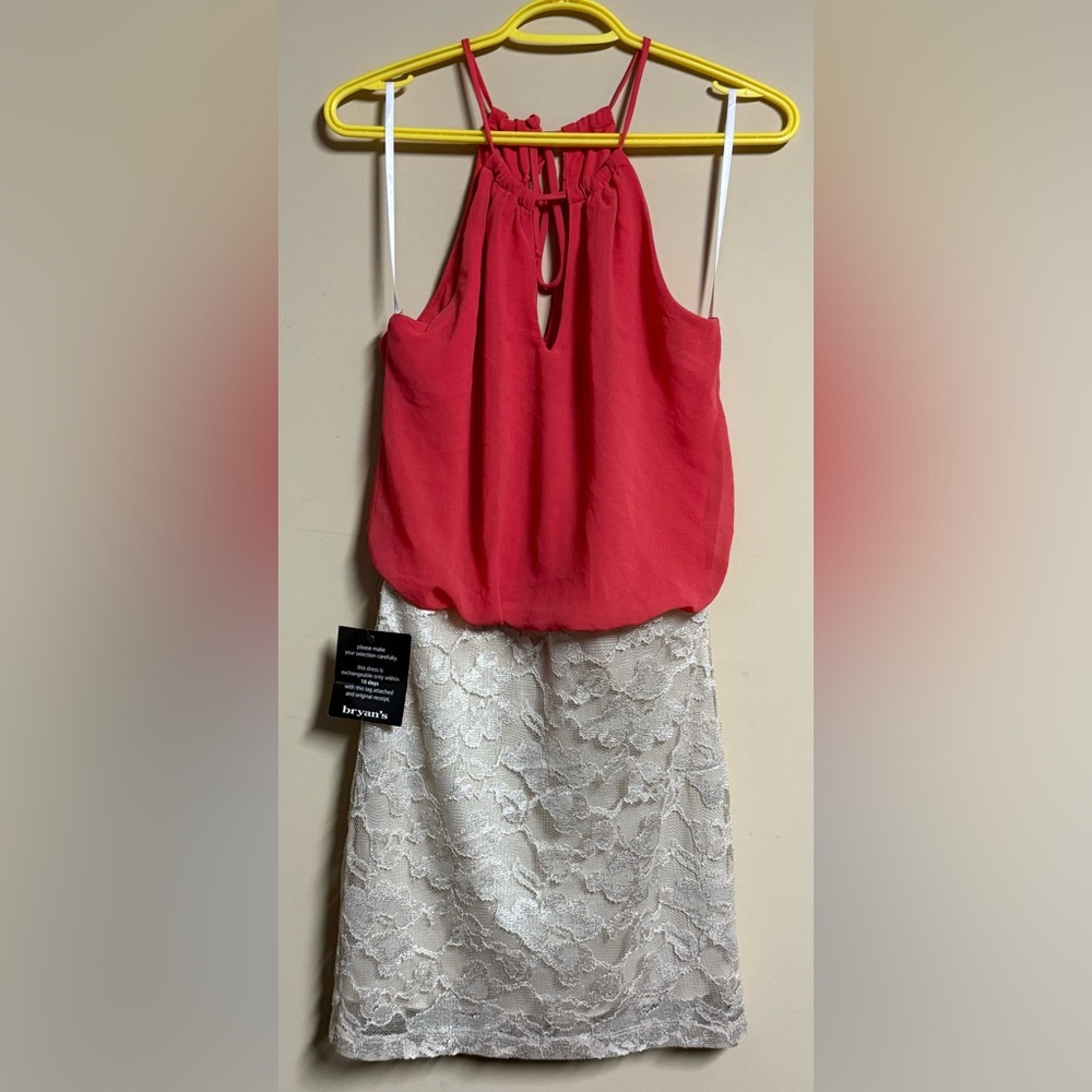 NWT B. Smart Halter Top with Lace Skirt